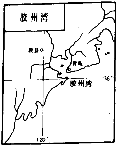 胶州湾地形图图片